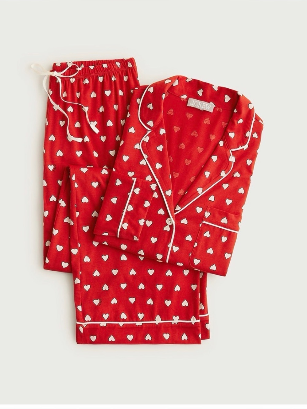 NWT JCrew Hearts Cotton Pajama Set